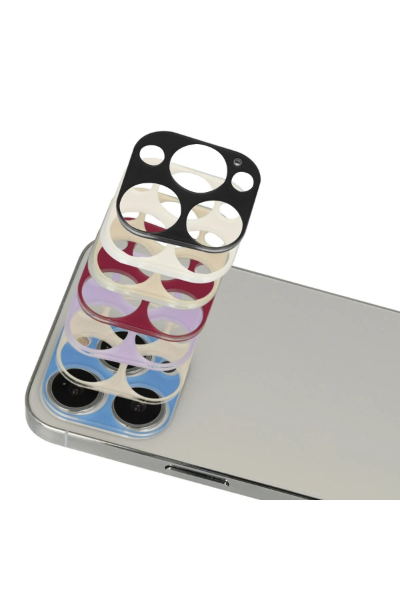 Newface iPhone 13 Pro Max Rainbow Kamera Lens Koruma Cam - Siyah resmi