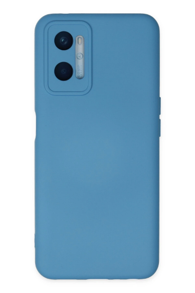 Newface Oppo A96 Kılıf Nano içi Kadife Silikon - Mavi resmi