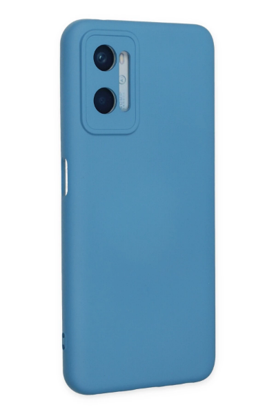 Newface Oppo A96 Kılıf Nano içi Kadife Silikon - Mavi resmi