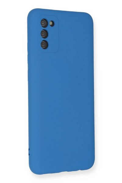 Newface Samsung Galaxy A03S Kılıf Nano içi Kadife Silikon - Mavi resmi