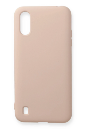 Newface Samsung Galaxy A01 Kılıf Nano içi Kadife Silikon - Pudra resmi