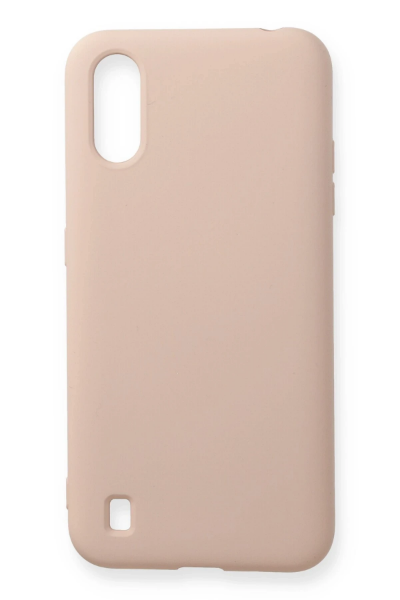 Newface Samsung Galaxy A01 Kılıf Nano içi Kadife Silikon - Pudra resmi