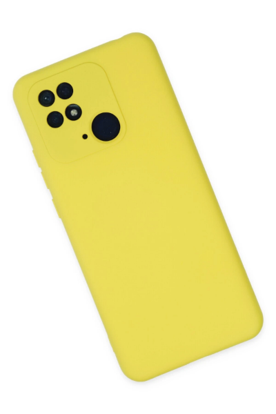 Newface Xiaomi Redmi 10C Kılıf Nano içi Kadife Silikon - Sarı resmi