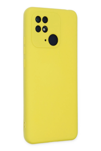 Newface Xiaomi Redmi 10C Kılıf Nano içi Kadife Silikon - Sarı resmi