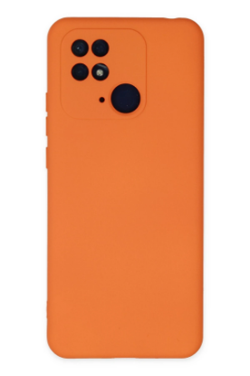 Newface Xiaomi Redmi 10C Kılıf Nano içi Kadife Silikon - Turuncu resmi