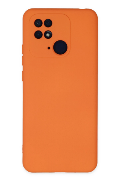 Newface Xiaomi Redmi 10C Kılıf Nano içi Kadife Silikon - Turuncu resmi