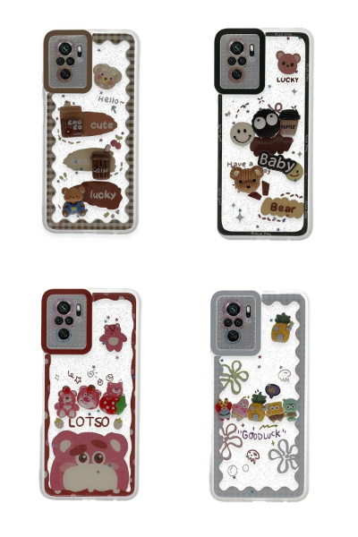 Newface Xiaomi Redmi Note 10 Kılıf Sweet Desenli Silikon Kapak - Pembe resmi