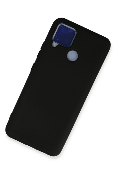Newface Realme C15 Kılıf Nano içi Kadife Silikon - Siyah resmi