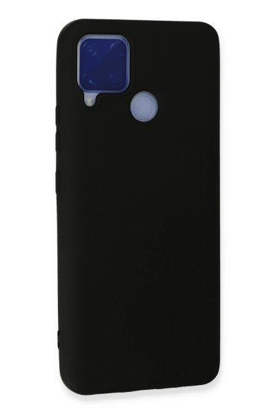 Newface Realme C15 Kılıf Nano içi Kadife Silikon - Siyah resmi