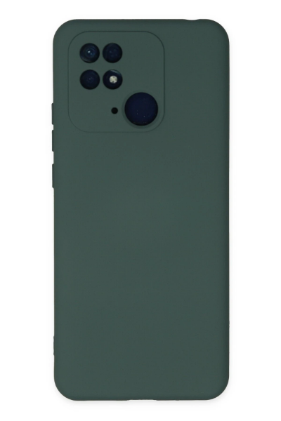 Newface Xiaomi Redmi 10C Kılıf Nano içi Kadife Silikon - Koyu Yeşil resmi