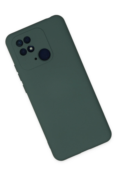 Newface Xiaomi Redmi 10C Kılıf Nano içi Kadife Silikon - Koyu Yeşil resmi