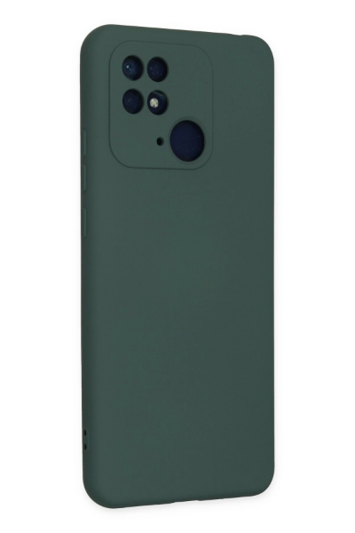 Newface Xiaomi Redmi 10C Kılıf Nano içi Kadife Silikon - Koyu Yeşil resmi