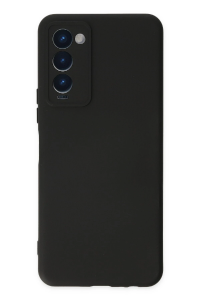 Newface Tecno Camon 18 Kılıf Nano içi Kadife Silikon - Siyah resmi