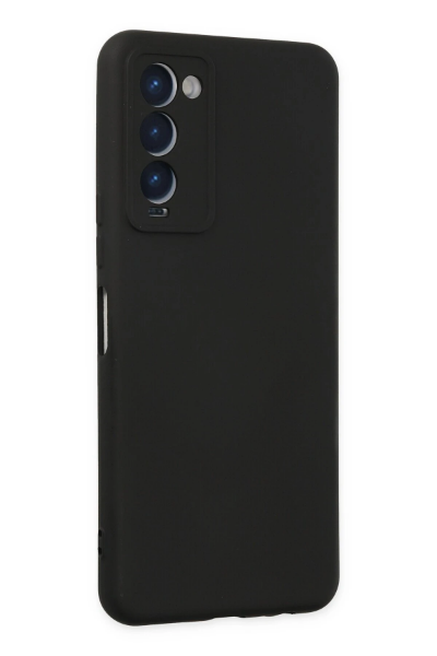 Newface Tecno Camon 18 Kılıf Nano içi Kadife Silikon - Siyah resmi