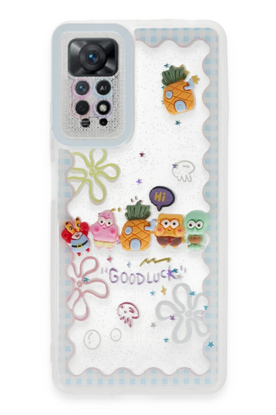 Newface Xiaomi Redmi Note 11 Kılıf Sweet Desenli Silikon Kapak - Açık Mavi resmi
