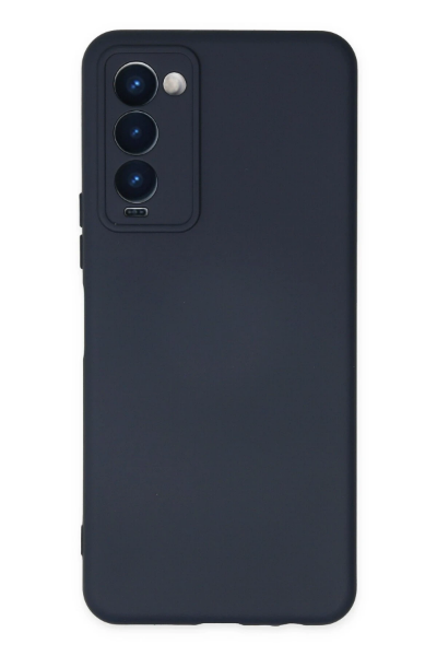 Newface Tecno Camon 18 Kılıf Nano içi Kadife Silikon - Lacivert resmi
