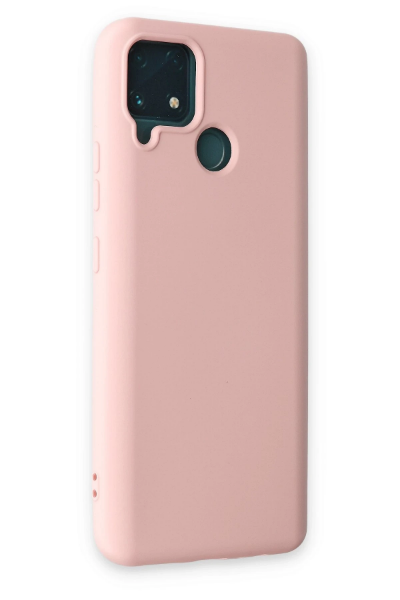 Newface Realme C15 Kılıf Nano içi Kadife Silikon - Pudra resmi