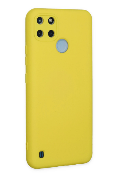 Newface Realme C25Y Kılıf Nano içi Kadife Silikon - Sarı resmi