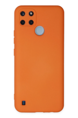 Newface Realme C25Y Kılıf Nano içi Kadife Silikon - Turuncu resmi
