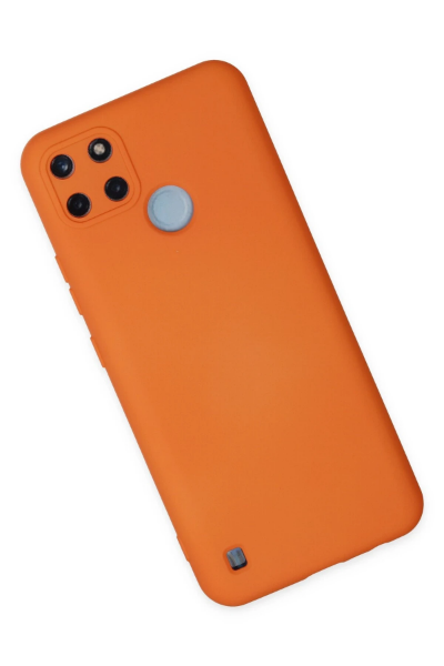 Newface Realme C25Y Kılıf Nano içi Kadife Silikon - Turuncu resmi
