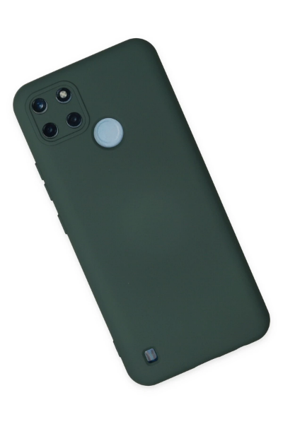 Newface Realme C25Y Kılıf Nano içi Kadife Silikon - Koyu Yeşil resmi