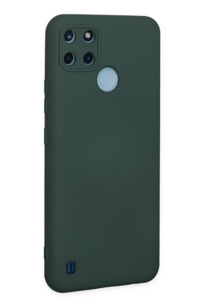 Newface Realme C25Y Kılıf Nano içi Kadife Silikon - Koyu Yeşil resmi
