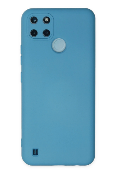 Newface Realme C25Y Kılıf Nano içi Kadife Silikon - Mavi resmi