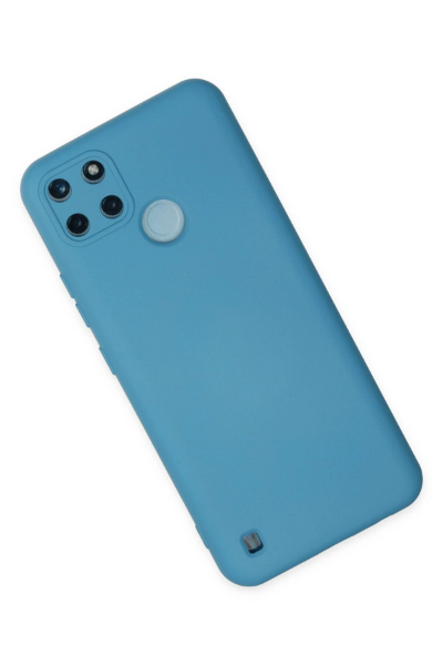 Newface Realme C25Y Kılıf Nano içi Kadife Silikon - Mavi resmi