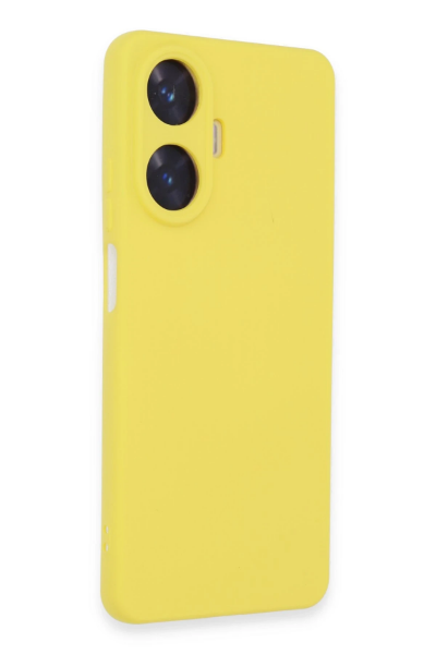 Newface Realme C55 Kılıf Nano içi Kadife Silikon - Sarı resmi