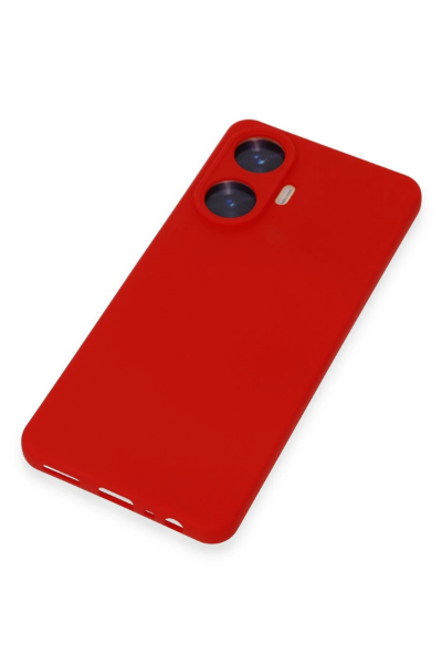 Newface Realme C55 Kılıf Nano içi Kadife Silikon - Kırmızı resmi