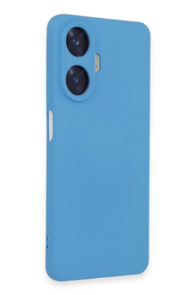 Newface Realme C55 Kılıf Nano içi Kadife Silikon - Mavi resmi