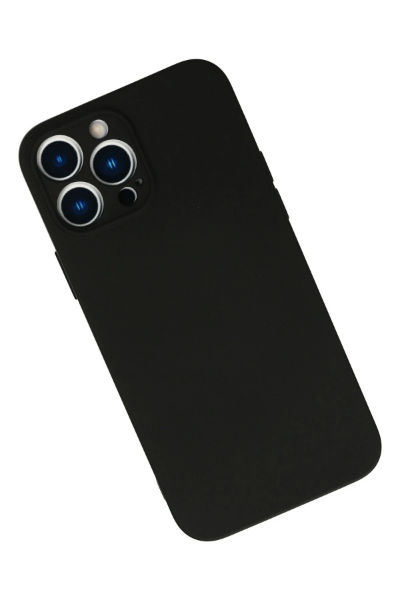 Newface iPhone 13 Pro Max Kılıf Nano içi Kadife Silikon - Siyah resmi