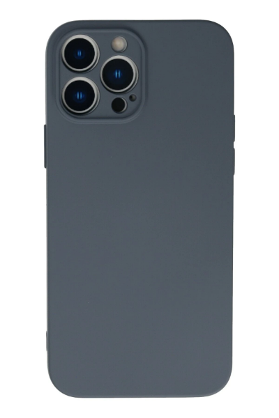 Newface iPhone 13 Pro Max Kılıf Nano içi Kadife Silikon - Gri resmi