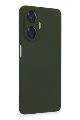Newface Realme C55 Kılıf Nano içi Kadife Silikon - Koyu Yeşil resmi