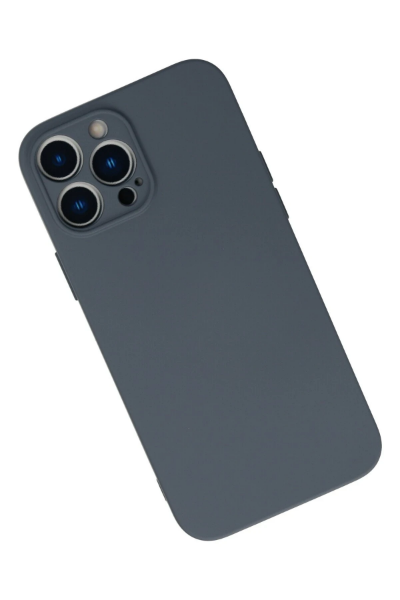 Newface iPhone 13 Pro Max Kılıf Nano içi Kadife Silikon - Gri resmi