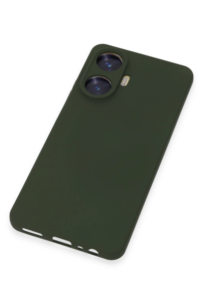 Newface Realme C55 Kılıf Nano içi Kadife Silikon - Koyu Yeşil resmi