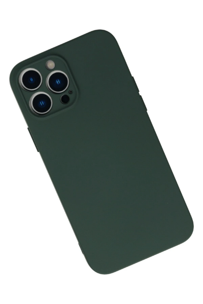 Newface iPhone 13 Pro Max Kılıf Nano içi Kadife Silikon - Koyu Yeşil resmi