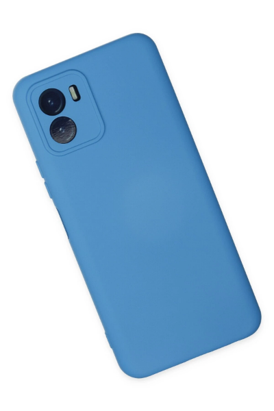 Newface Vivo Y15S Kılıf Nano içi Kadife Silikon - Mavi resmi
