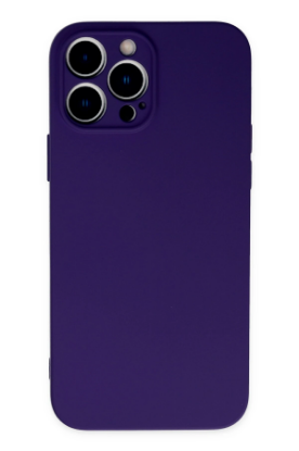 Newface iPhone 13 Pro Max Kılıf Nano içi Kadife Silikon - Mor resmi