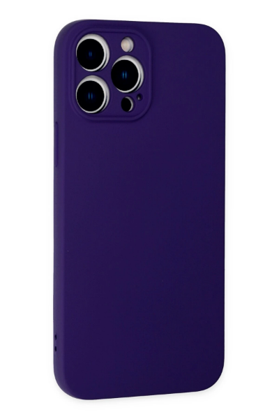Newface iPhone 13 Pro Max Kılıf Nano içi Kadife Silikon - Mor resmi