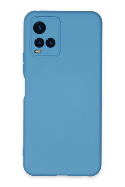 Newface Vivo Y21S Kılıf Nano içi Kadife Silikon - Mavi resmi