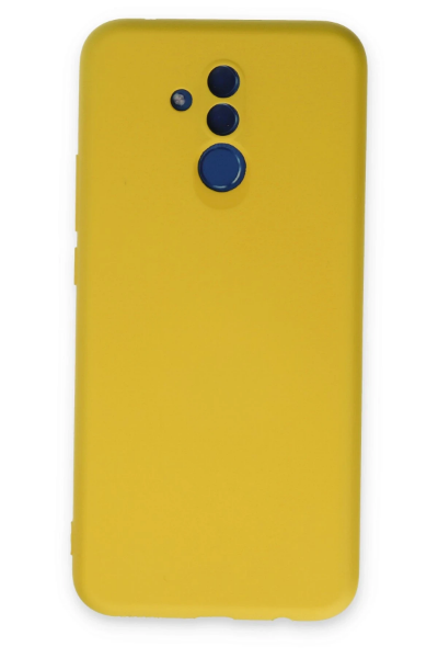 Newface Huawei Mate 20 Lite Kılıf Nano içi Kadife Silikon - Sarı resmi
