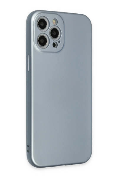 Newface iPhone 12 Pro Max Kılıf Nano içi Kadife Silikon - Sky Blue resmi