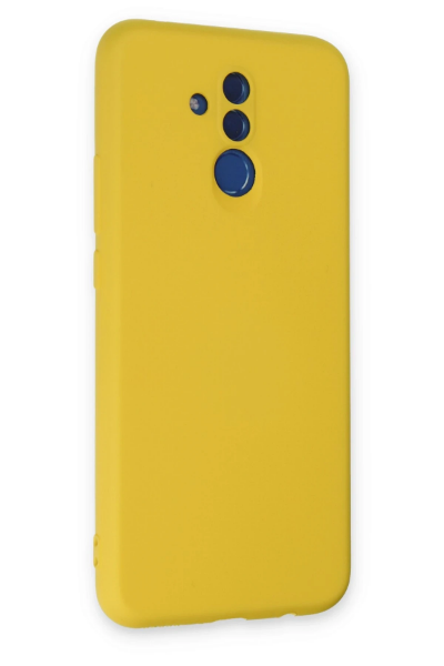 Newface Huawei Mate 20 Lite Kılıf Nano içi Kadife Silikon - Sarı resmi