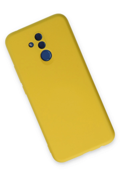 Newface Huawei Mate 20 Lite Kılıf Nano içi Kadife Silikon - Sarı resmi
