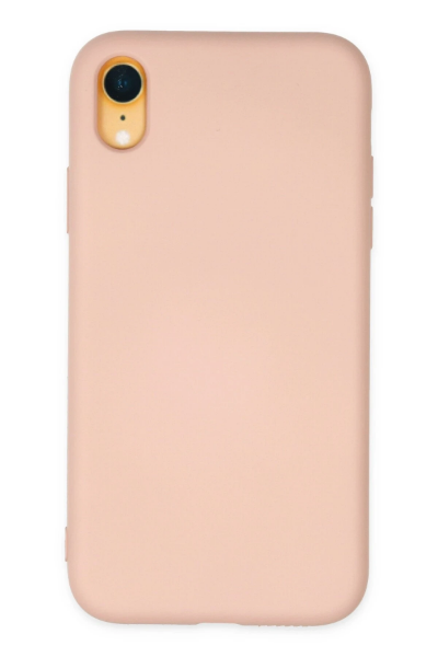 Newface iPhone XR Kılıf Nano içi Kadife Silikon - Pudra resmi