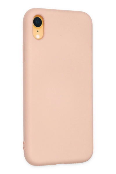 Newface iPhone XR Kılıf Nano içi Kadife Silikon - Pudra resmi