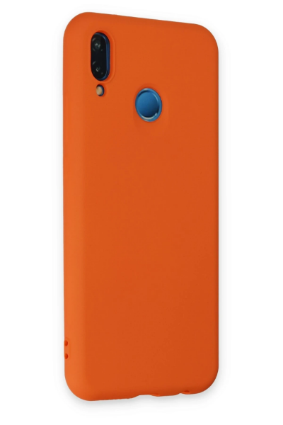 Newface Huawei P20 Lite Kılıf Nano içi Kadife Silikon - Turuncu resmi
