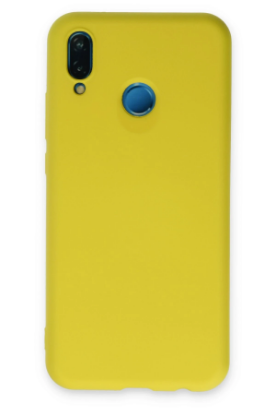 Newface Huawei P20 Lite Kılıf Nano içi Kadife Silikon - Sarı resmi