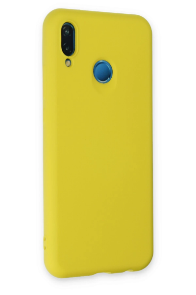 Newface Huawei P20 Lite Kılıf Nano içi Kadife Silikon - Sarı resmi